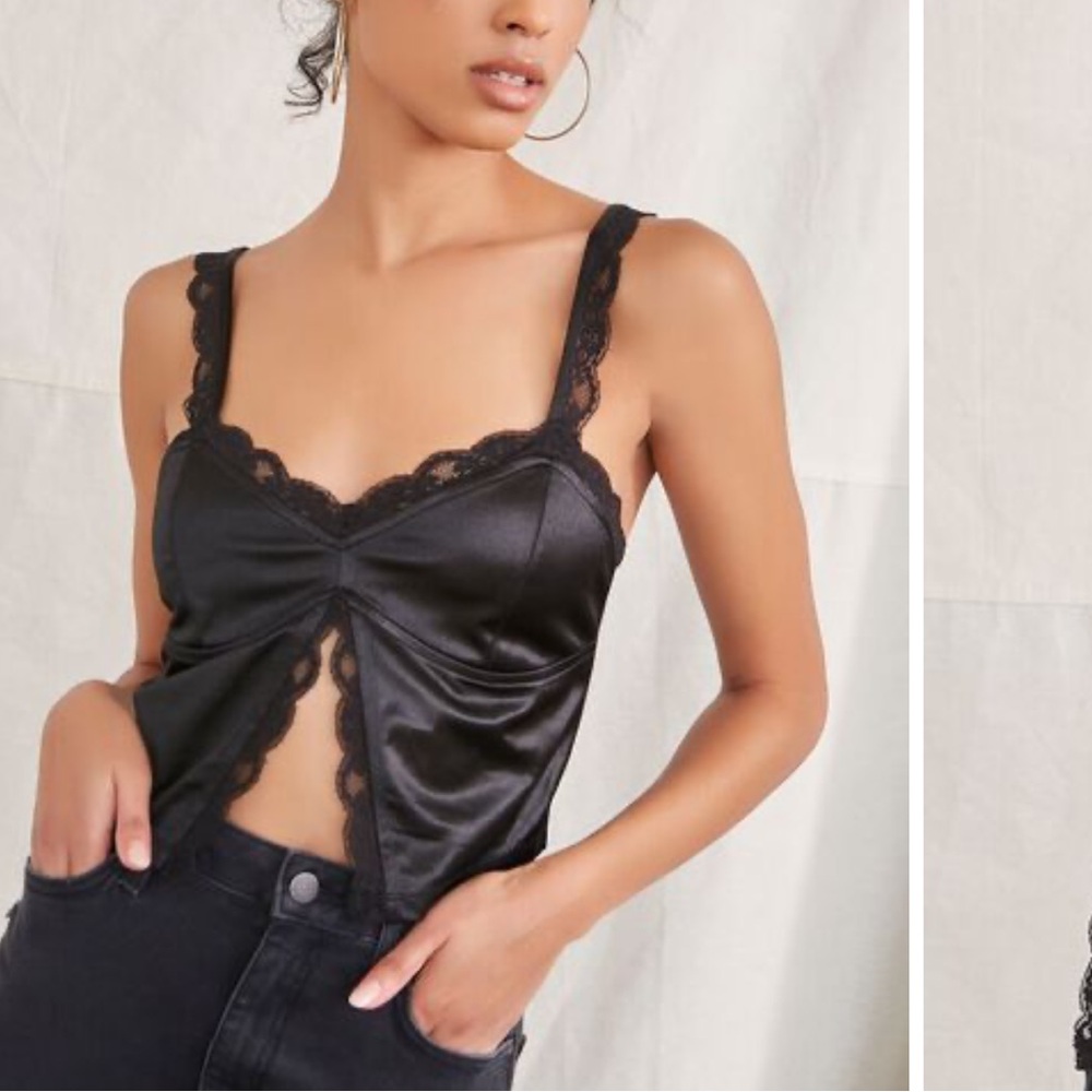 Satin Scalloped Lace Cami